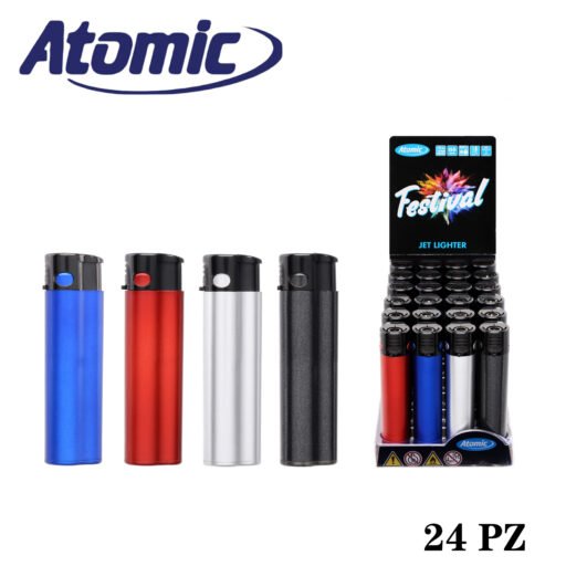 Art.3750002 Atomic Accendino Turbo Festival Metallico Conf.24Pz