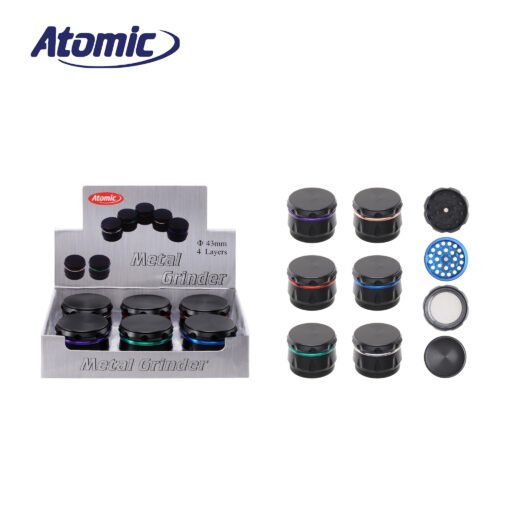 Art.0212519 Atomic Grinder In Metallo In Metallo Ã43 Mm 4 Parti 6 Colori Ass. Conf.6Pz
