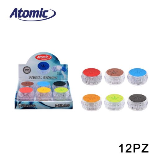 Art.0212521 Atomic Grinder In Plastica Ã48Mm 6 X Adesivo Pu Ass. Conf.12Pz