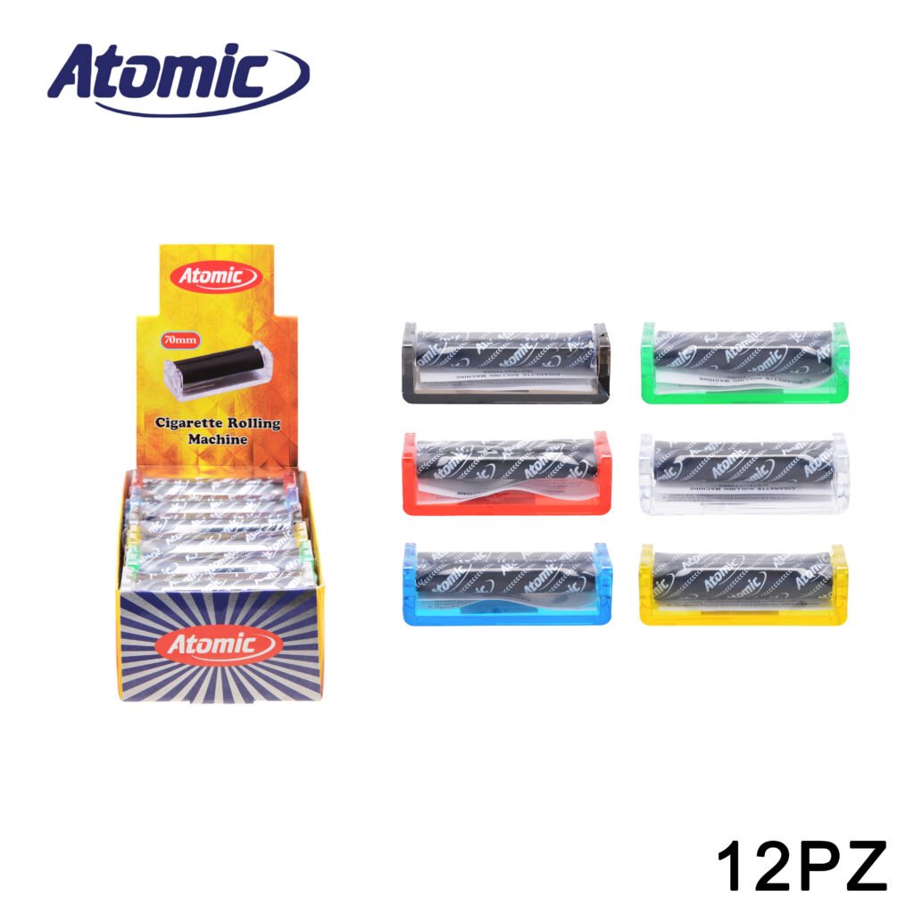 Art.0125801 Atomic Macchina Per Rollare Le Sigarette 70Mm 6 Colori Assortiti Conf.12Pz