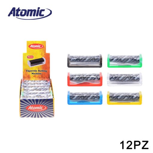 Art.0125801 Atomic Macchina Per Rollare Le Sigarette 70Mm 6 Colori Assortiti Conf.12Pz