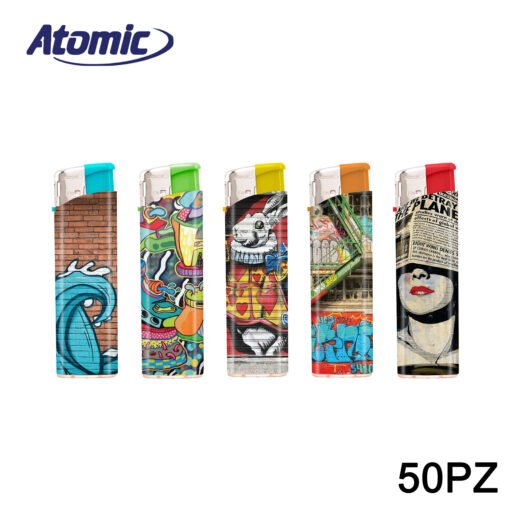 Art.3645110 Atomic Accendino Graffiti Conf.50Pz