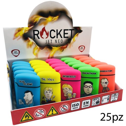 Art.8326305 Rocket Electronic Lighter Ricaricabile Neon Rubber Politici