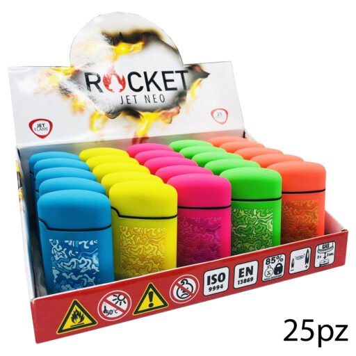 Art.8326304 Rocket Electronic Lighter Ricaricabile Neon Rubber Militare
