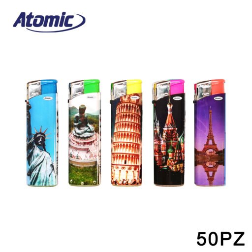 Art.3645134 Atomic Accendino F10 Monuments Conf.50Pz
