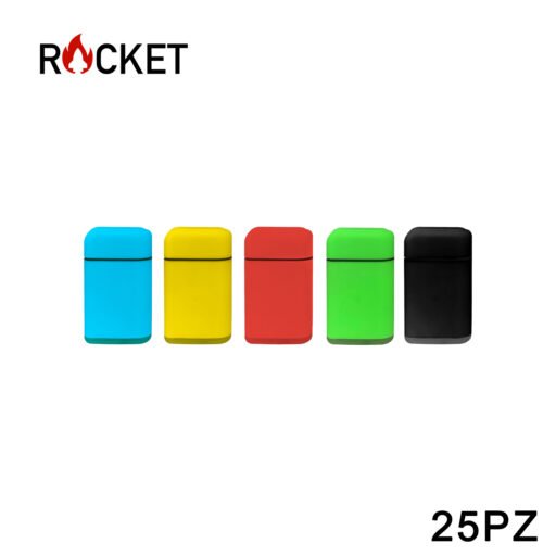 Art.8326310 Rocket Accendino Turbo Refillable Colori Assortiti Rubber 25Pz