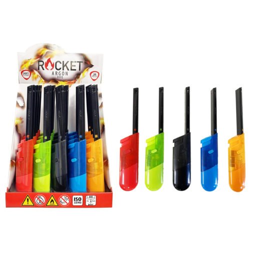 Art.8326010 Rocket Accendigas Softflame Refillable Colorati Assortiti 20Pz
