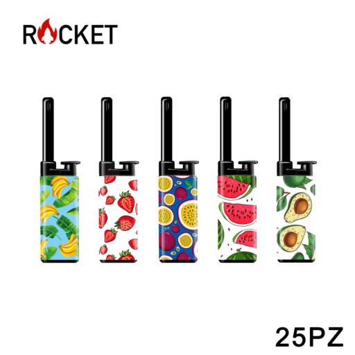 Art.8326216 Rocket Mini Bbq Lighter Julia Softflame Refillable Friuts 25Pz