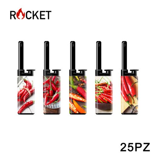 Art.8326217 Rocket Mini Bbq Lighter Julia Softflame Refillable Hot Peppers 25Pz