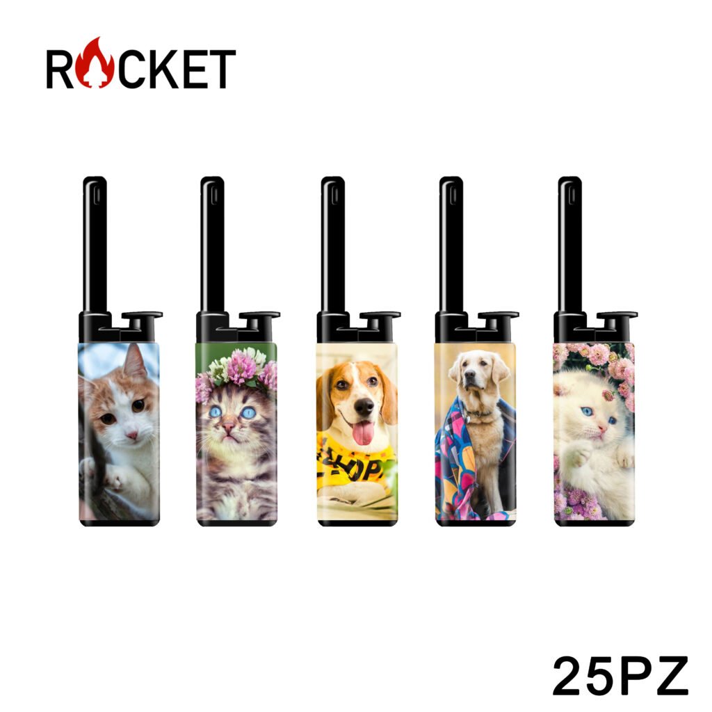 Art.8326219 Rocket Mini Bbq Lighter Julia Softflame Refillable Dogs Cats 25Pz