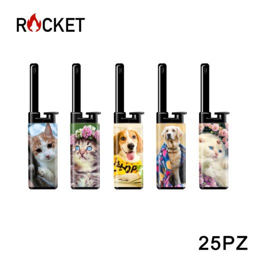 Art.8326219 Rocket Mini Bbq Lighter Julia Softflame Refillable Dogs Cats 25Pz