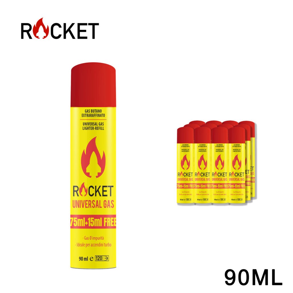 ART.8250170 ROCKET LIGHTER GAS REFILL 90ML/50G 12PZ