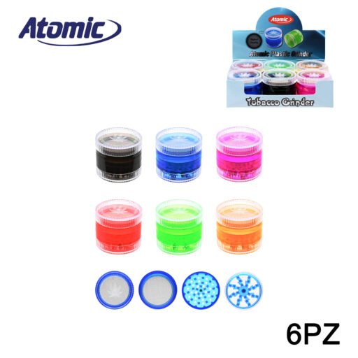 Art.0212528 Atomic Grinder 60Mm 4 Parti 6 Colori Ass. Conf.6Pz