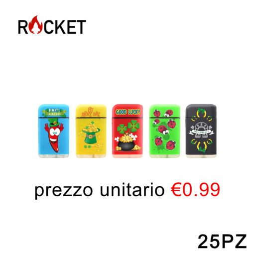 Art.8326313 Rocket Accendino Turbo Rubber Refillable Luck 25Pz