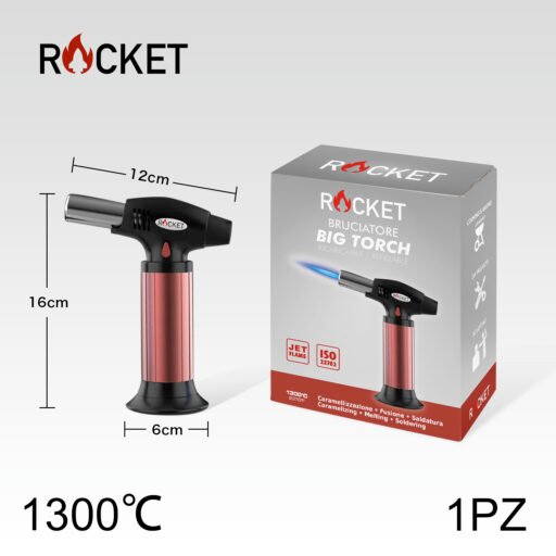 Art.8326232 Rocket Turbo Bruciatore Big Torch Ricaricabile Rosso 1Pz