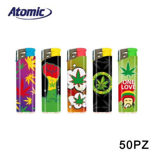 Art.3648030 Atomic Accendino F11 Cannabis Conf.50Pz