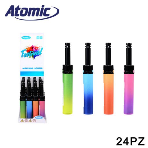 Art.3698566 Atomic Mini Accendigas Bbq Rainbow Ass. Conf.24Pz