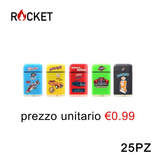 Art.8326319 Rocket Rubber Accendino Blu Turbo Garage 25Pz