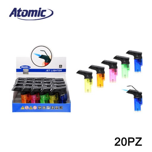 Art.2514403 Atomic Accendigas Turbo Fiamma Blu Trasparente Tankboy 2.0 Ass. Conf.20Pz