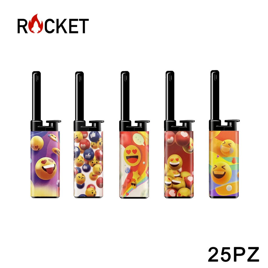 Art.8326240 Rocket Mini Bbq Lighter Julia Softflame Refillable Emojis Y-0830 25Pz