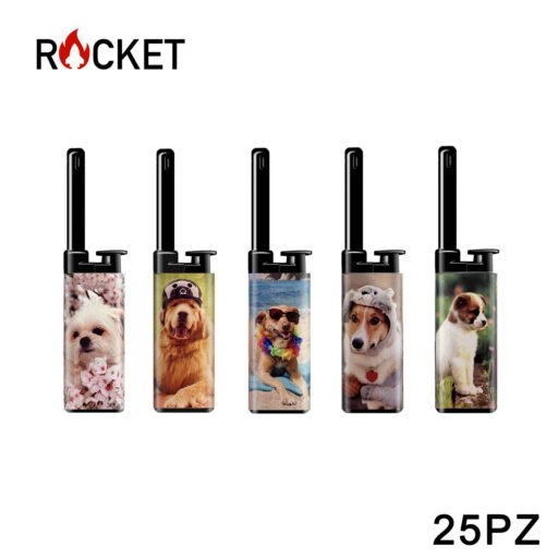 Art.8326242 Rocket Mini Bbq Lighter Julia Softflame Refillable Dogs 25Pz