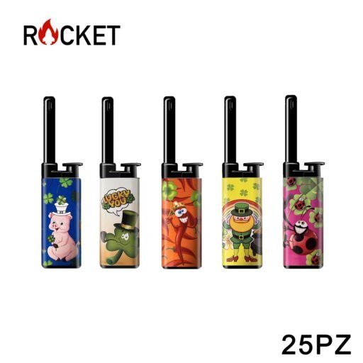 Art.8326243 Rocket Mini Bbq Lighter Julia Softflame Refillable Lucky Mix 25Pz