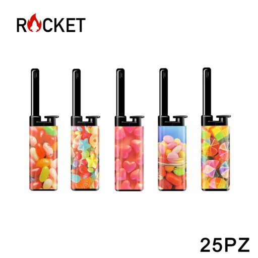 Art.8326245 Rocket Mini Bbq Lighter Softflame Refillable Candies 25Pz