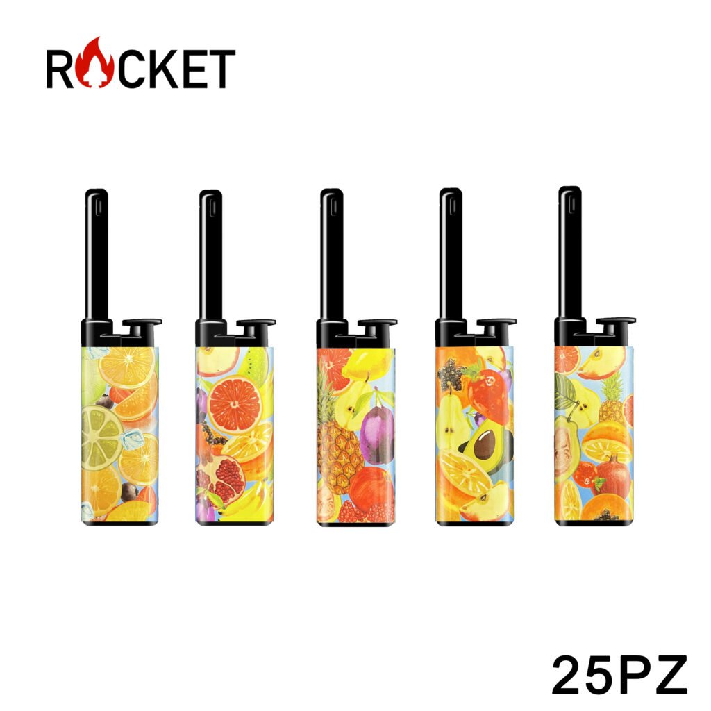 Art.8326246 Rocket Mini Bbq Lighter Julia Softflame Refillable Fruits Ii 25Pz