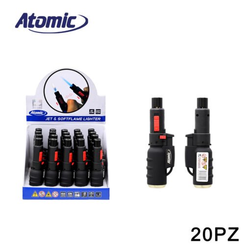 Art.2514207 Atomic Accendigas Turbo Doppiafiamme Nero Opaco Conf.20Pz