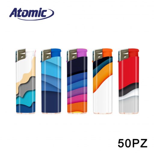 Art.3648039 Atomic Accendino Electronic F11 Softflame Ricaricabile Papercut 50Pz