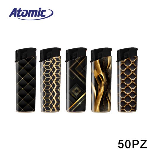 Art.3648076 Atomic Accendino Electronic F11 Softflame Ricaricabile Touchy Black Elegance 50Pz