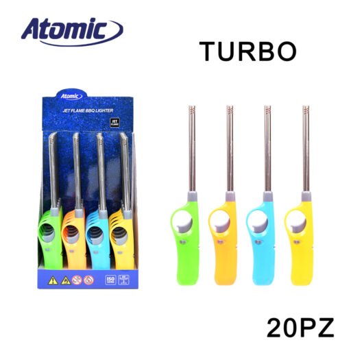 Art.4019907 Atomic Accendigas Turbo Bbq 4 Colori Ass. Conf.20Pz
