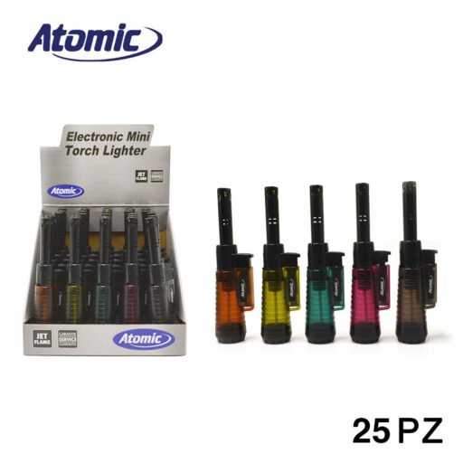 Art.2514210 Atomic Accendigas Turbo Fiamma Blu Semitransparent Ass. Conf.25Pz