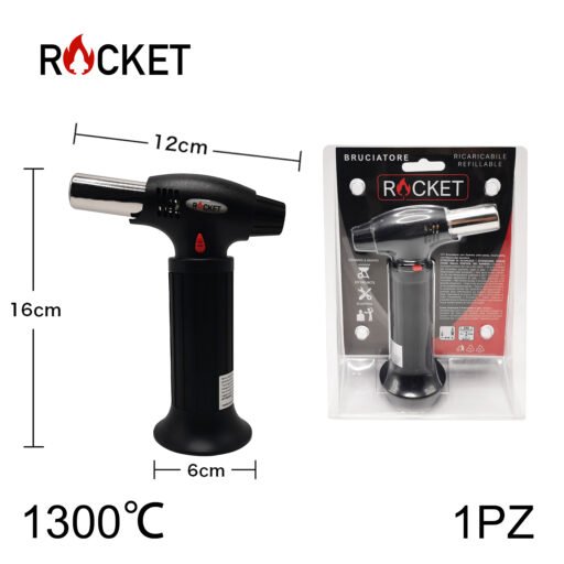 Art.8326252 Rocket Turbo Bruciatore Big Torch Ricaricabile Nero 1Pz