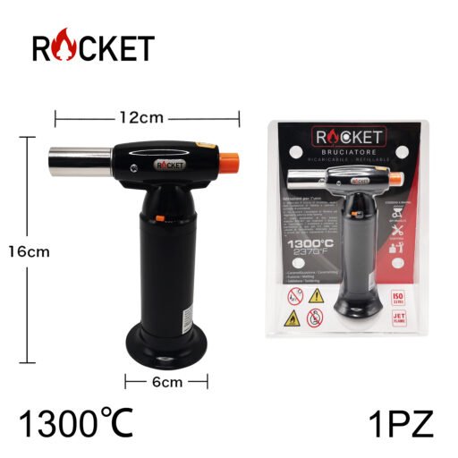Art.8326253 Rocket Turbo Bruciatore Big Torch Ricaricabile Nero 1Pz