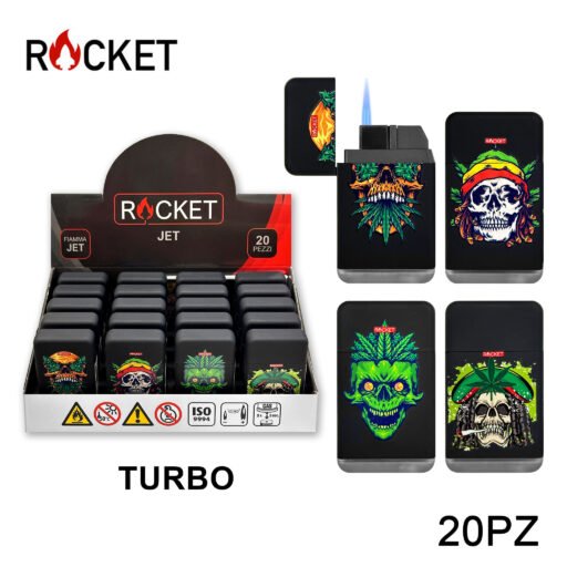 Art.8326261 Rocket Rubber Accendino Blu Turbo Black Greenskeleton 20Pz