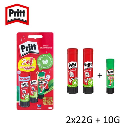 Colla 2X22Gr Stick Con 10Gr Mini Verde Stick Art.2581171 Pritt Pz1