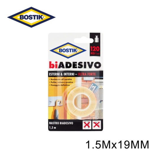 Biadesivo Ultra Forte Esterni-Interni 19Mmx1.5Mt Bostik Art.65650 65652 Bl1