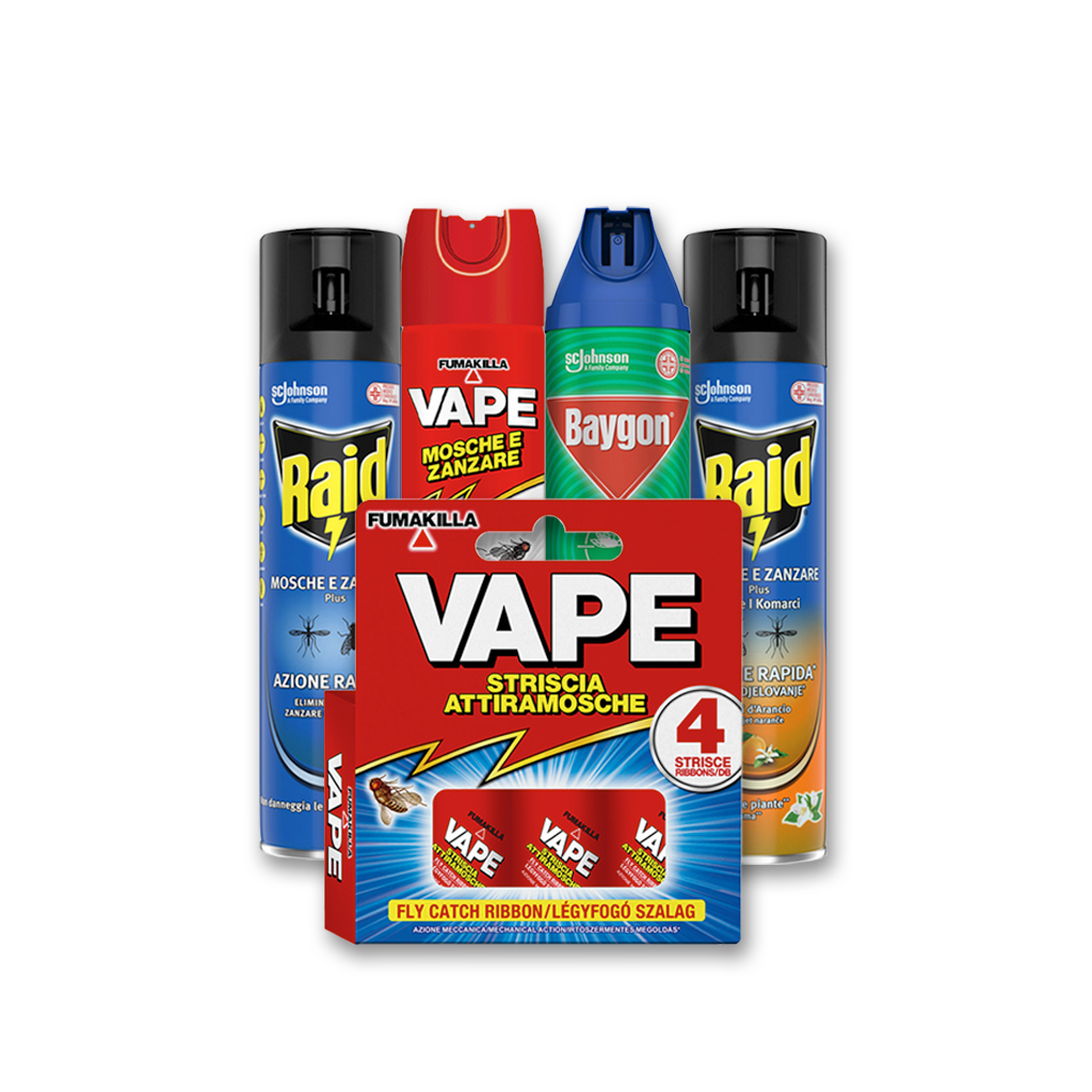 Insetticidi per zanzare e mosche all’ingrosso - Vape, Raid, Baygon | Supergros.it