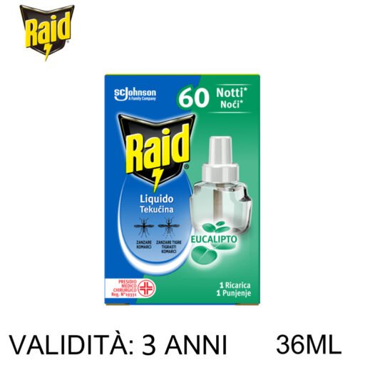 Raid Liq Elet Ric 60N Eucalipto 36Ml Art.367395