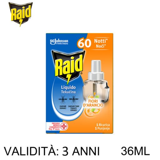 Raid Liq Elet Ric 60N Fiori Aranc 36Ml Art.367401