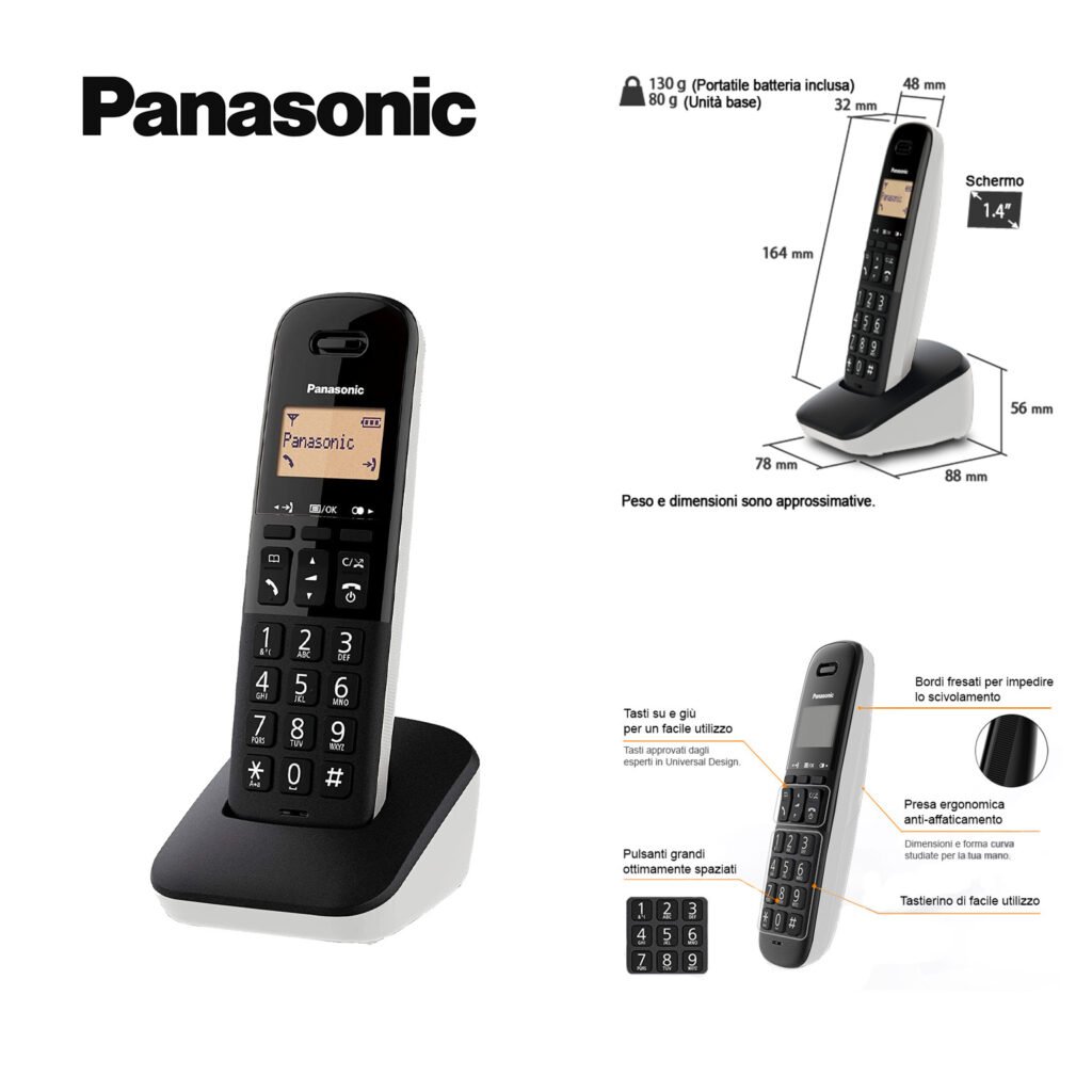 PANASONIC KX-TGB610JTW TELEFONO CORDLESS DIGITALE BIANCO/NERO