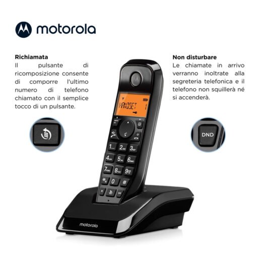 MOTOROLA CORDLESS DIGITALE S1201 NERO