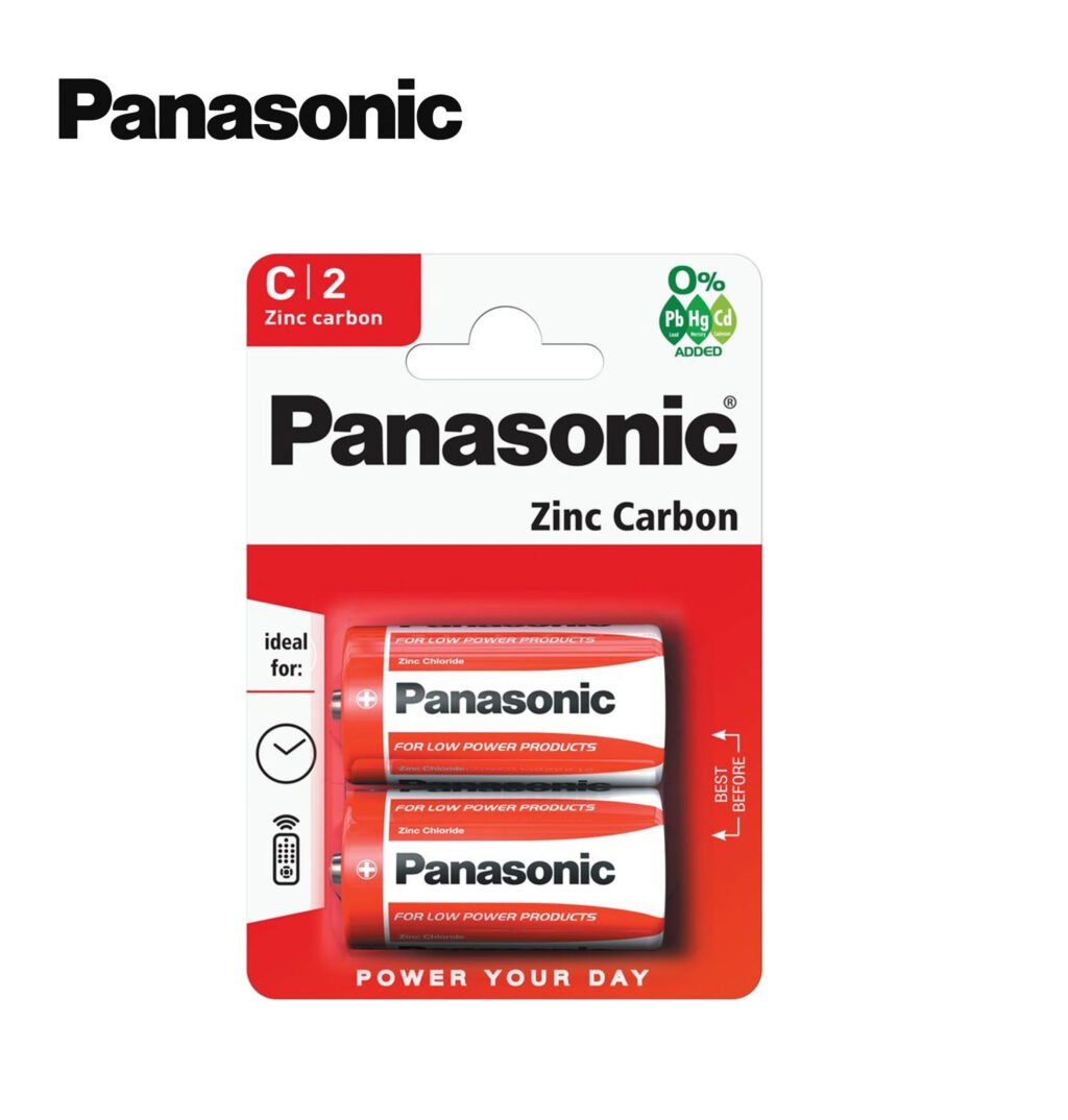 C Mezza Torcia Panasonic Zinco Carbone Pila Bl2