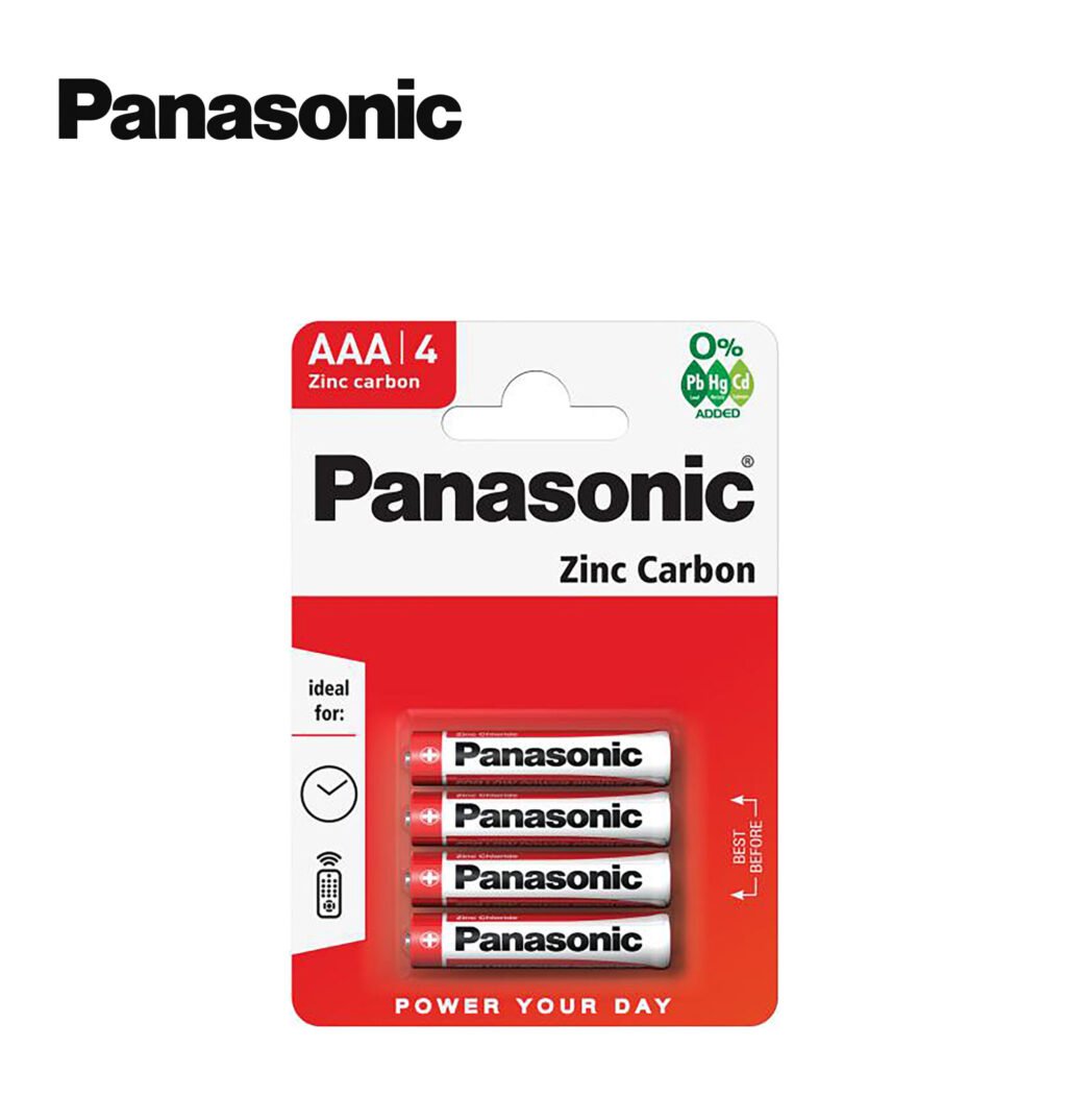 AAA PANASONIC ZINCO CARBONE PILA BL4