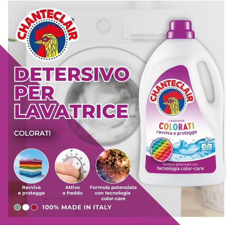 Chanteclair detersivo lavatrice Colorati 1260 ml 28 lavaggi cartone da 8 flaconi EAN 8015194530754