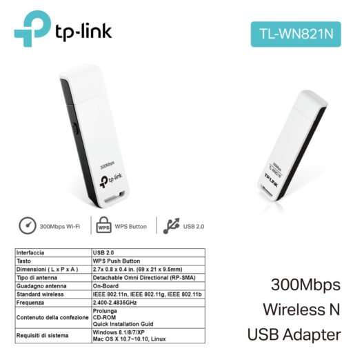 Usb 300Mb Wire Tp-Link Art.Tl-Wn821N 1Pz