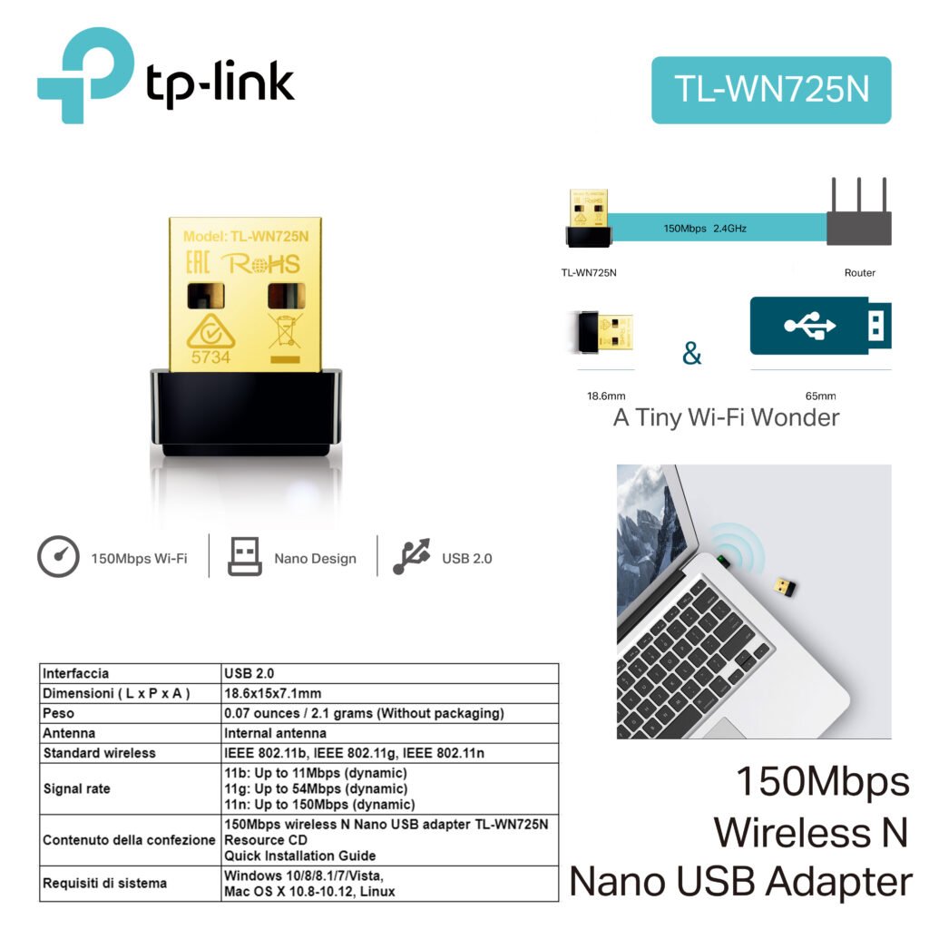 Usb Nano 150Mb Wire Tp-Link Art.Tl-Wn725N 1Pz