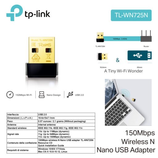 Usb Nano 150Mb Wire Tp-Link Art.Tl-Wn725N 1Pz