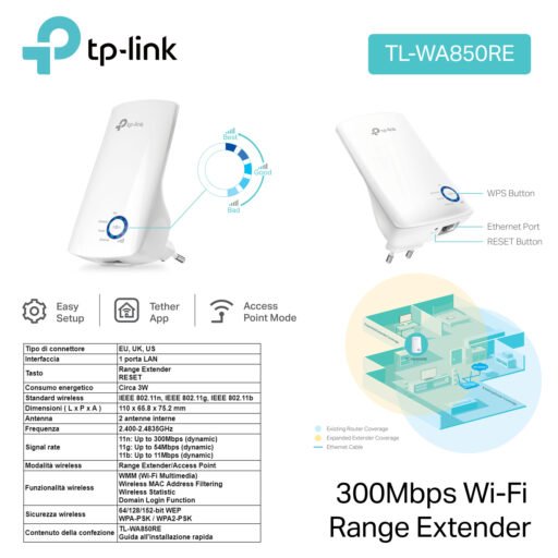 Range Extender Wifi 300Mb Tp-Link Art.Tl-Wa850Re 1Pz